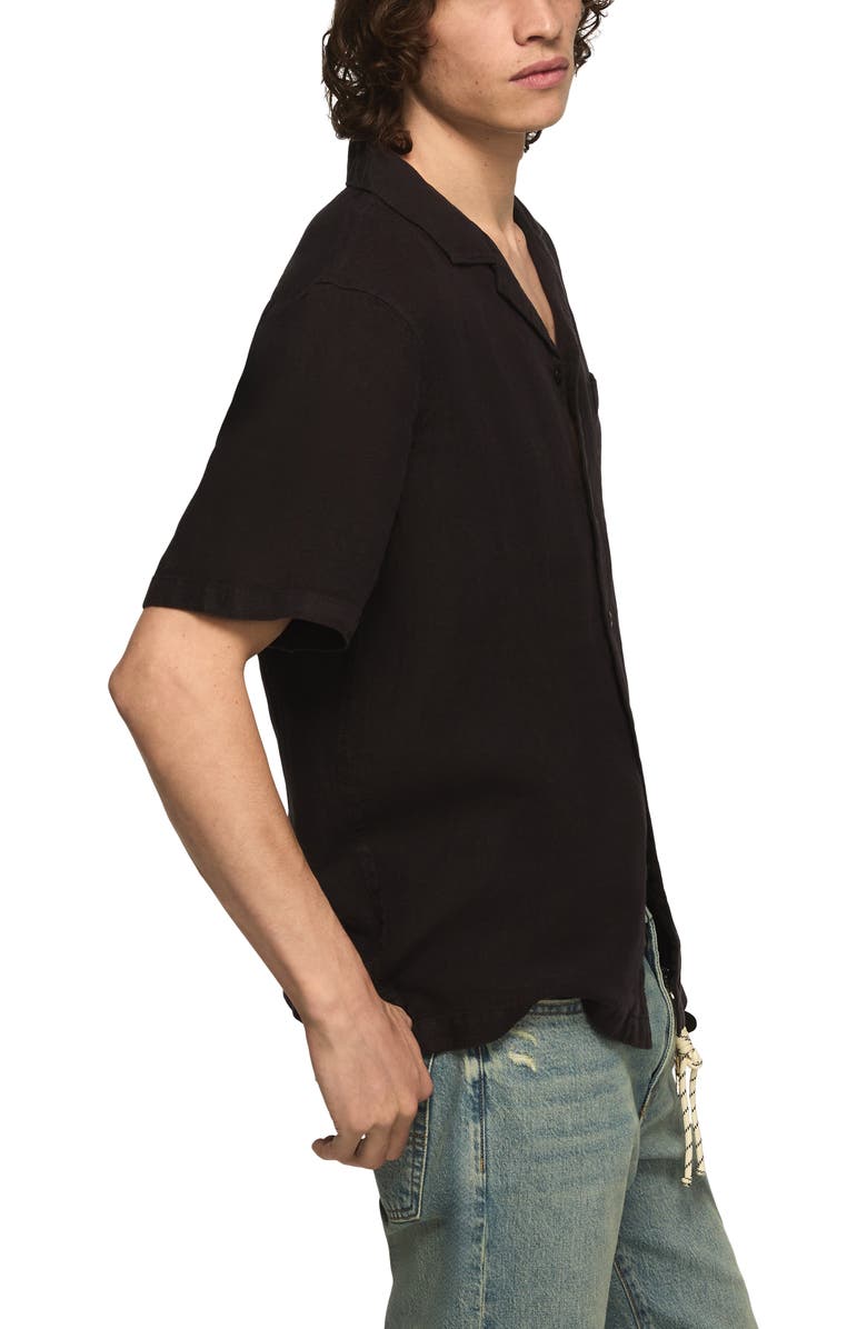 Lucky Brand Notch Collar Short Sleeve Button-Up Shirt, Alternate, color, 