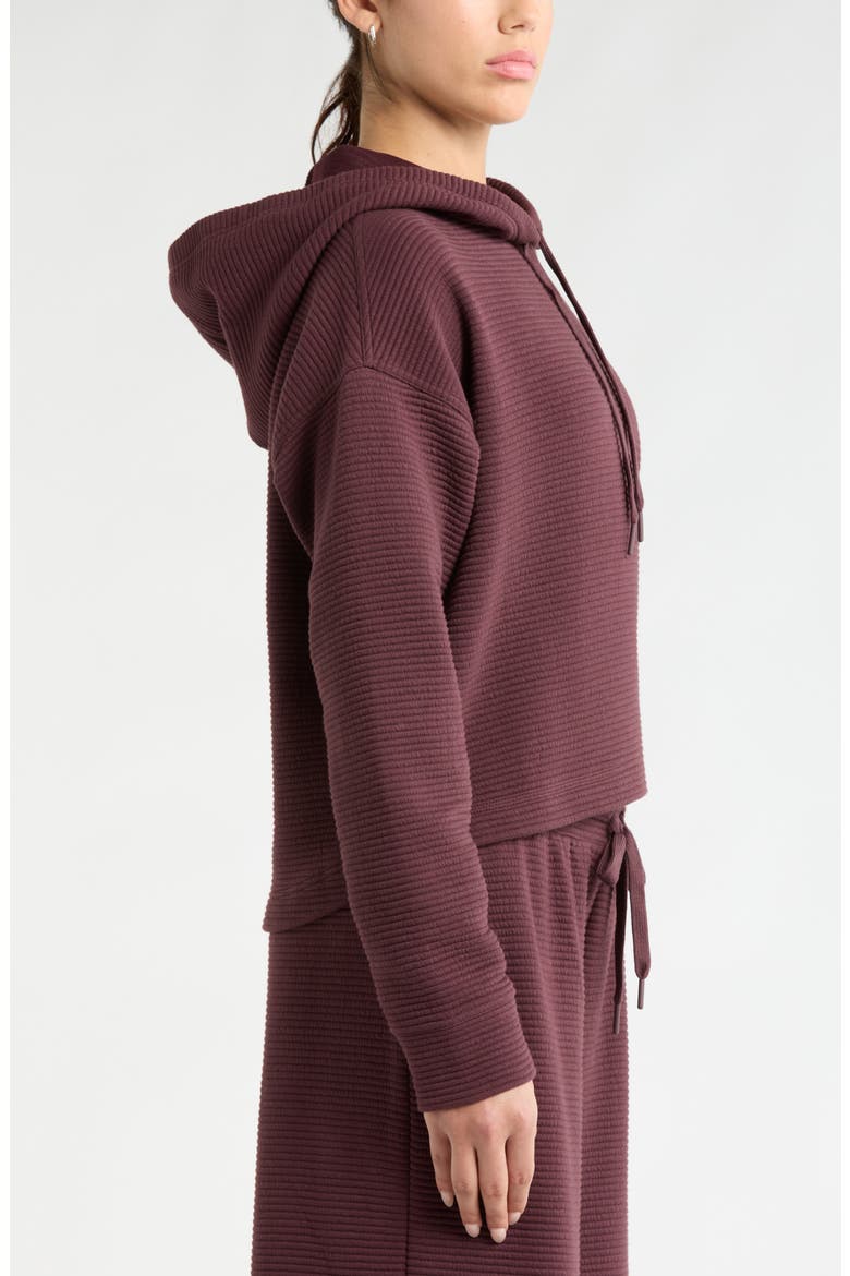 Ottoman Cotton Blend Ribbed Hoodie, Alternate, color, BURGUNDY FUDGE