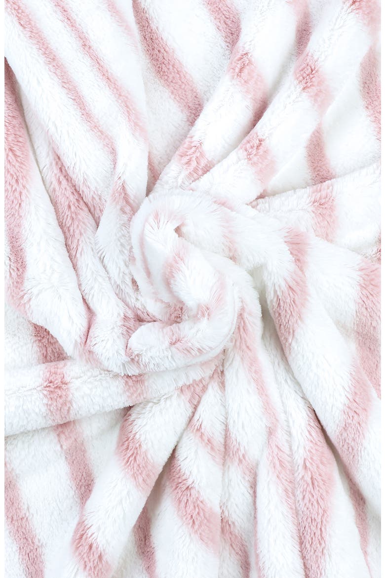 Luxe Strand Faux Fur Blanket, Alternate, color, DUSTY PINK