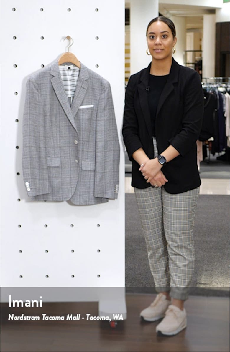 Hartlay Trim Fit Check Wool & Linen Sport Coat, sales video thumbnail