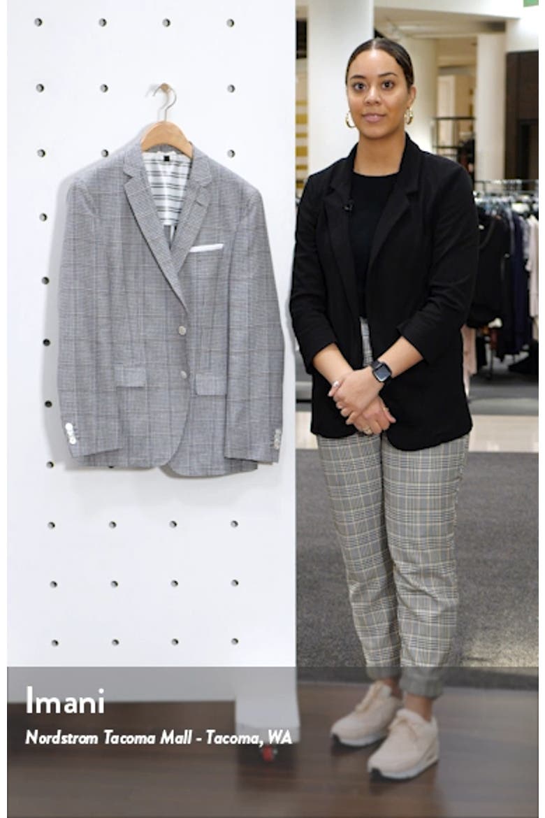 Hartlay Trim Fit Check Wool & Linen Sport Coat video
