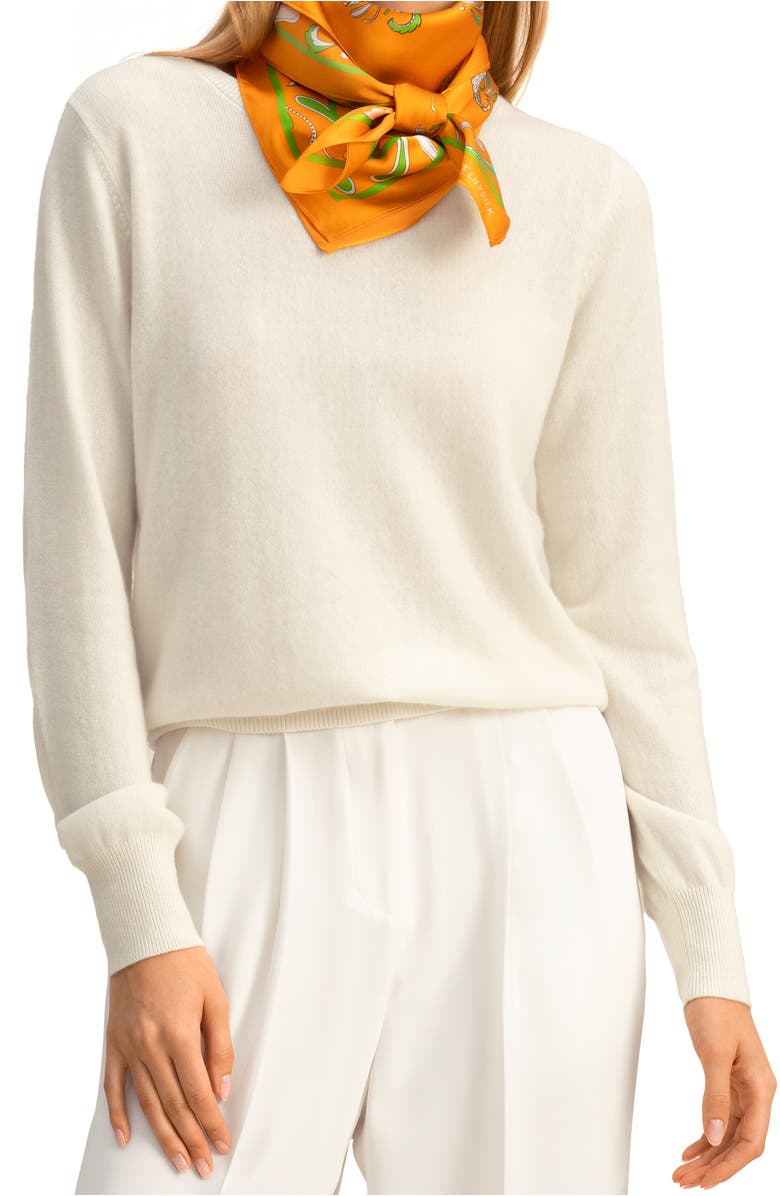 Lilysilk Women
s Cashmere Super Soft Crewneck Sweater, Main, color, Natural White