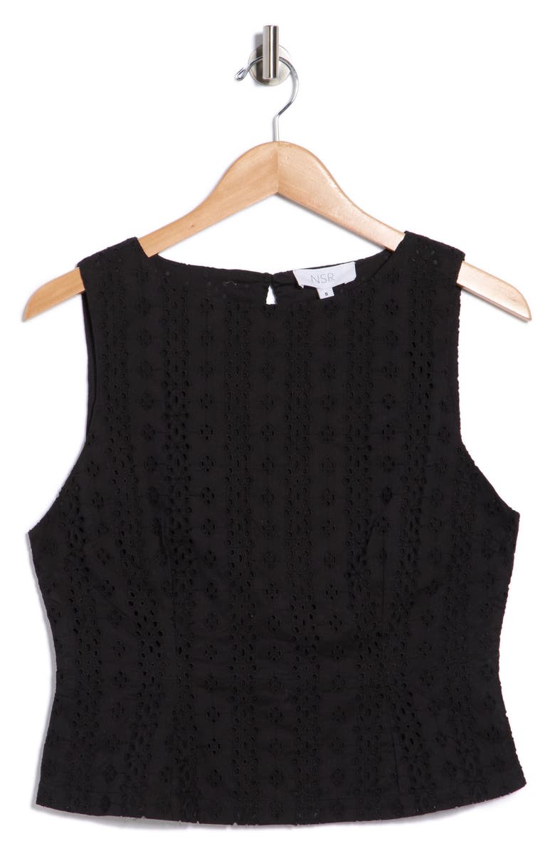 NSR Cotton Eyelet Shell, Main, color, Black