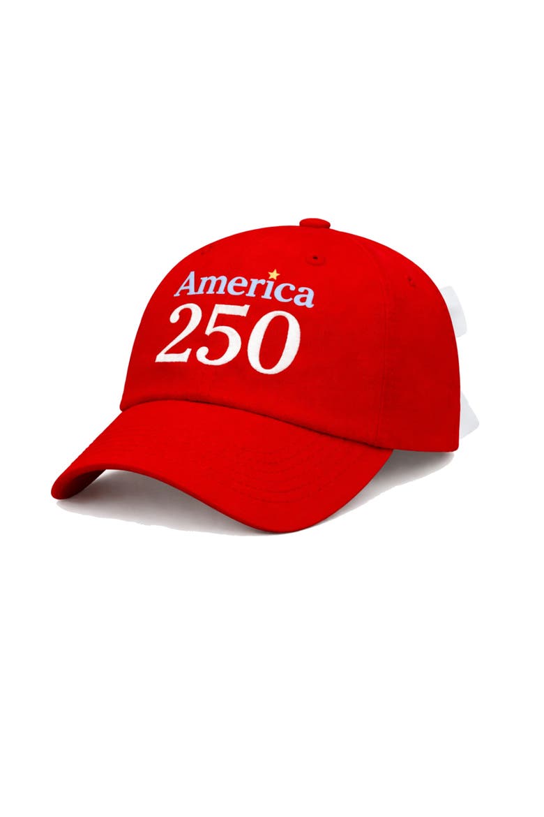 America 250th Bow Baseball Hat, Main, color, Red