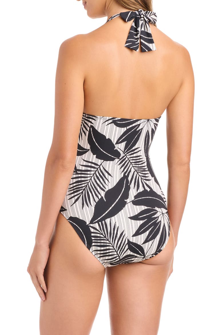 Halter One-Piece Swimsuit, Alternate, color, BLACK