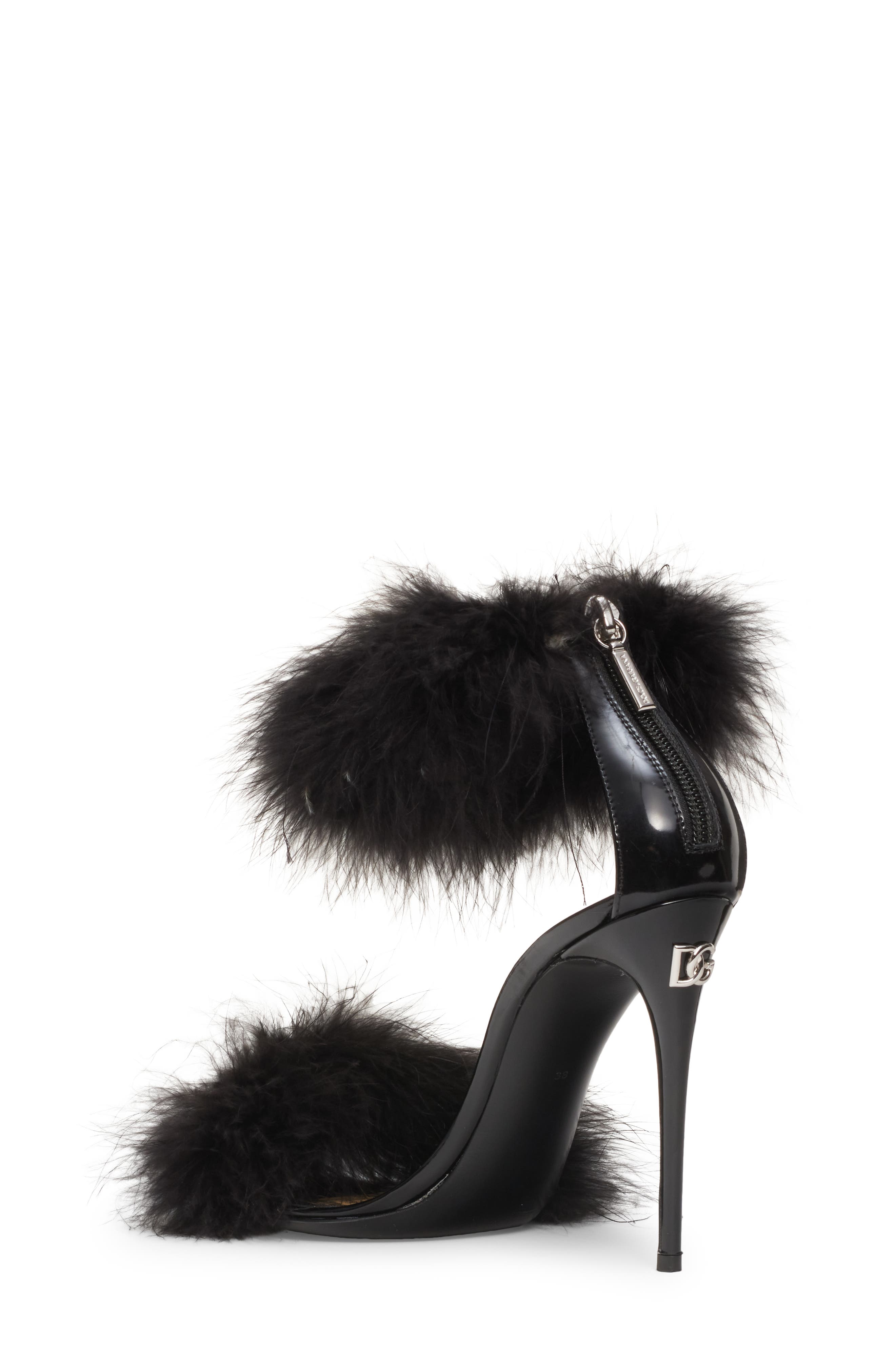 Dolce&Gabbana Feather Strap Sandal, Alternate, color, 
