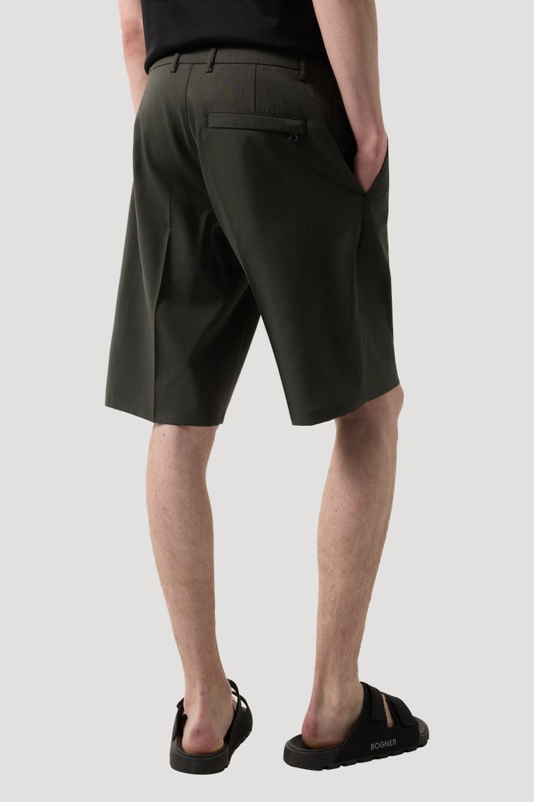 Johny Pleated Shorts, Alternate, color, Olive green