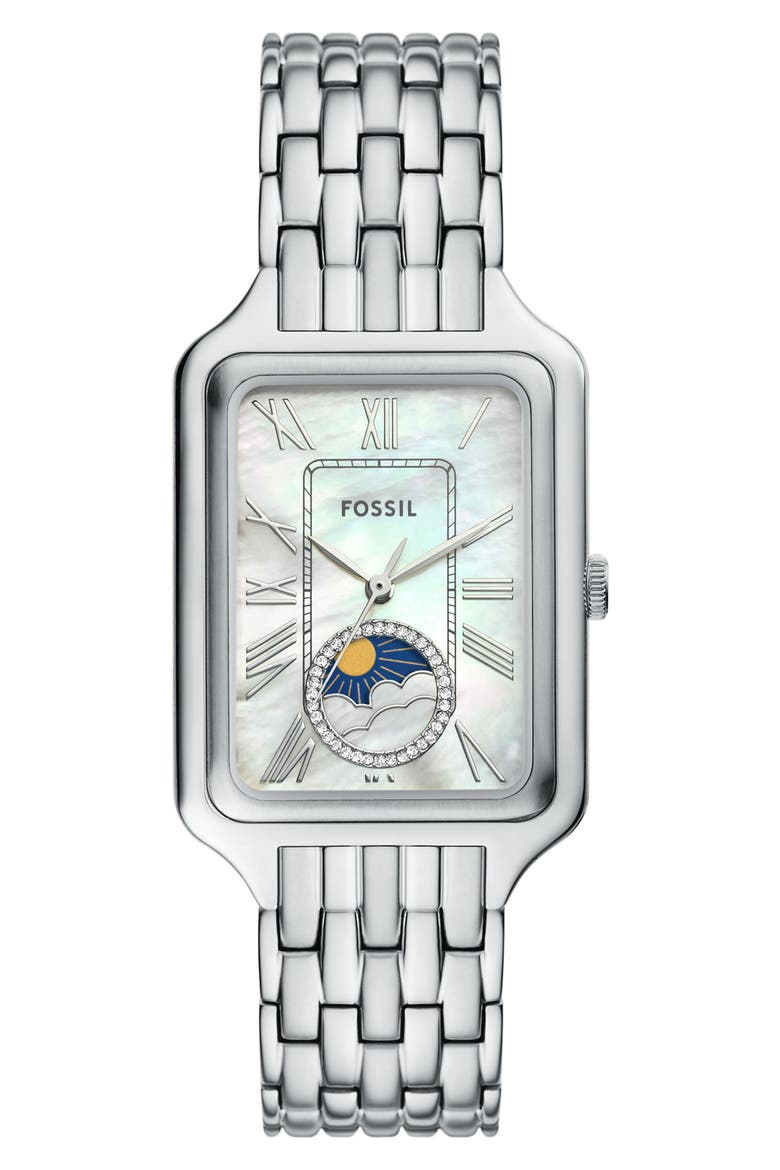 Raquel Bracelet Watch, 28mm x 45mm, Main, color, SILVER