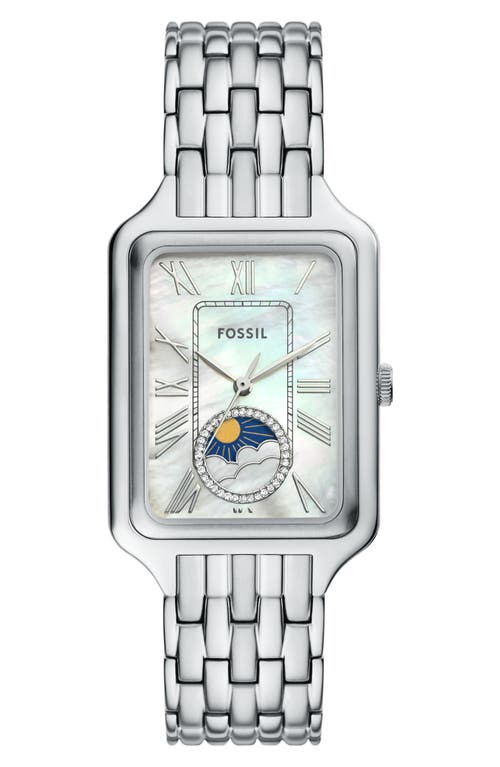 Fossil Raquel Sun & Moon Watch, 28mm X 45mm In Silver