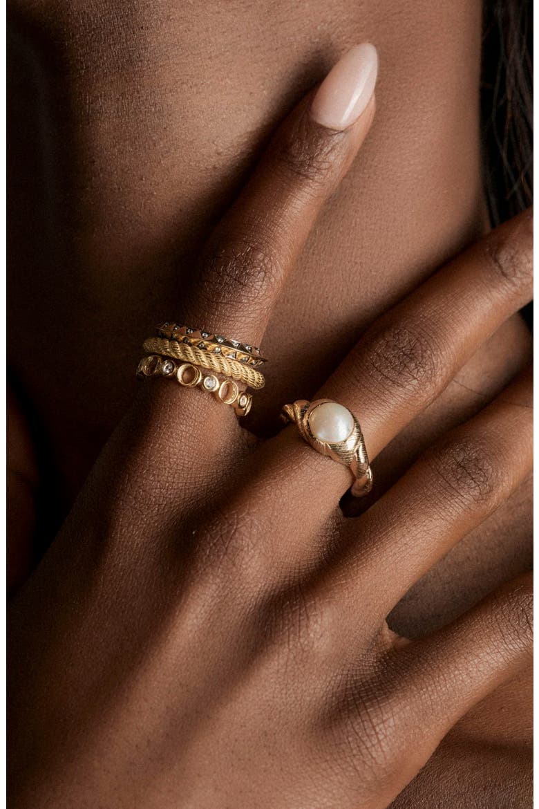 Braided Stacking Ring, Alternate, color, METALLIC GOLD