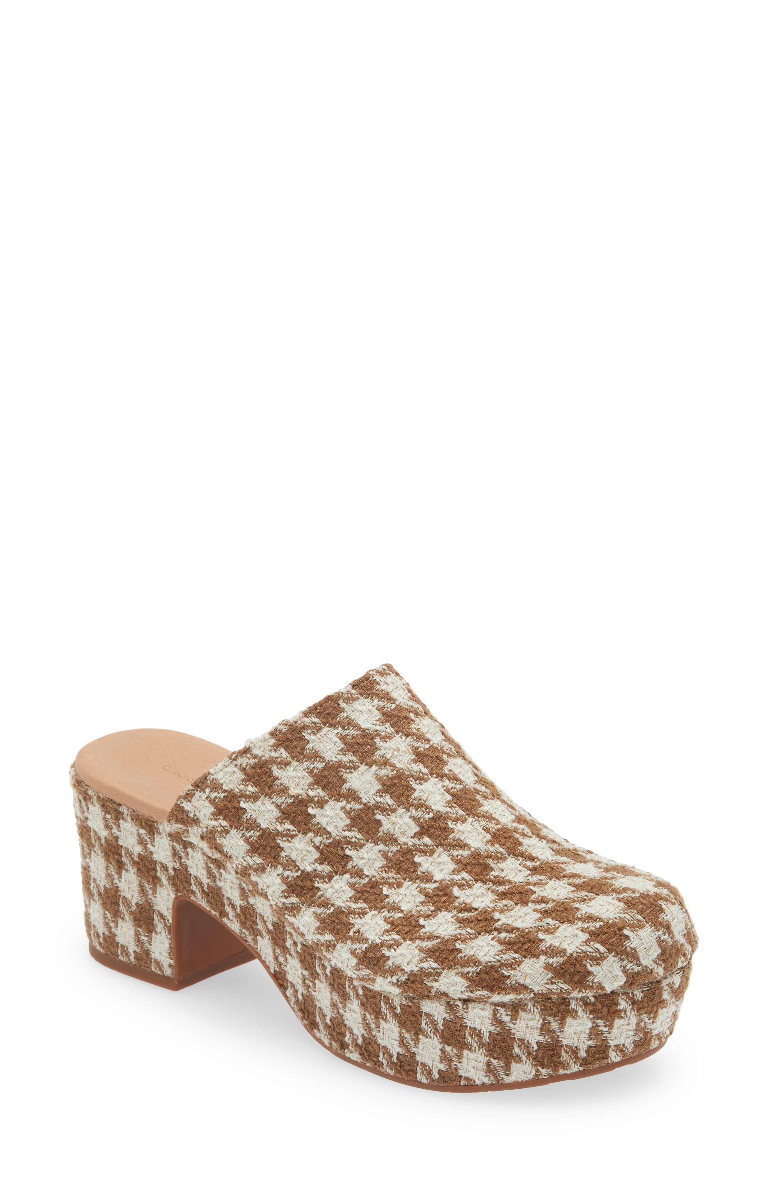 Chocolat Blu Gertie Platform Clog, Main, color, Brown-Cream Tweed