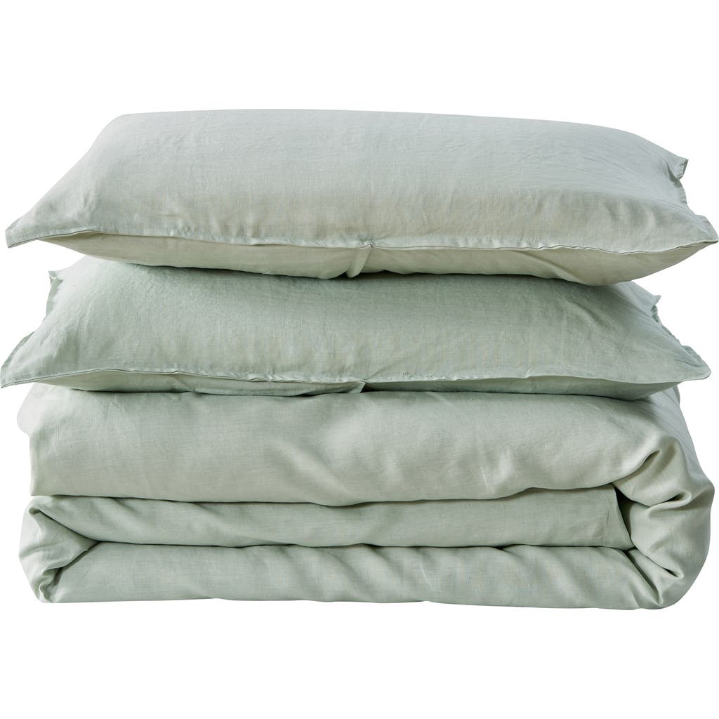 Verlee European Linen Duvet Set In Eucalyptus