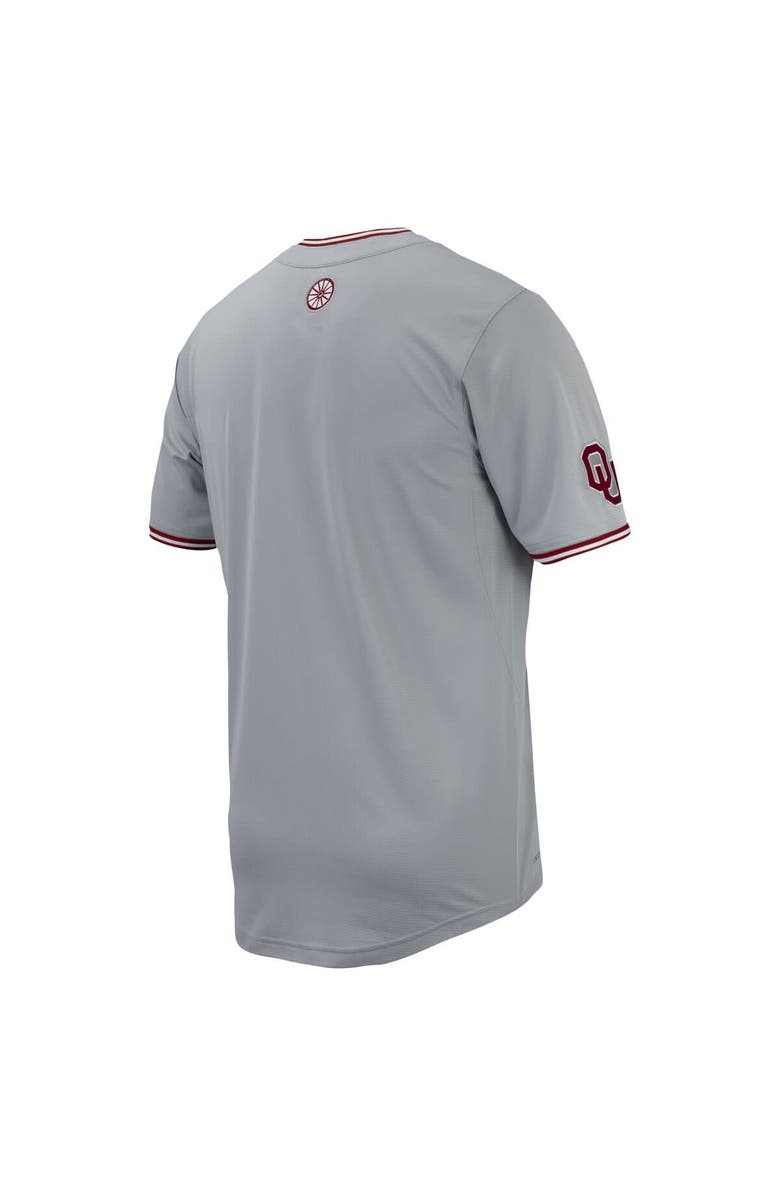 Nike Men's Nike Gray Oklahoma Sooners Replica Full-Button Baseball Jersey, Alternate, color, 