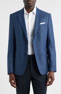 BOSS Hutson Slim Fit Blue Textured Wool Sport Coat