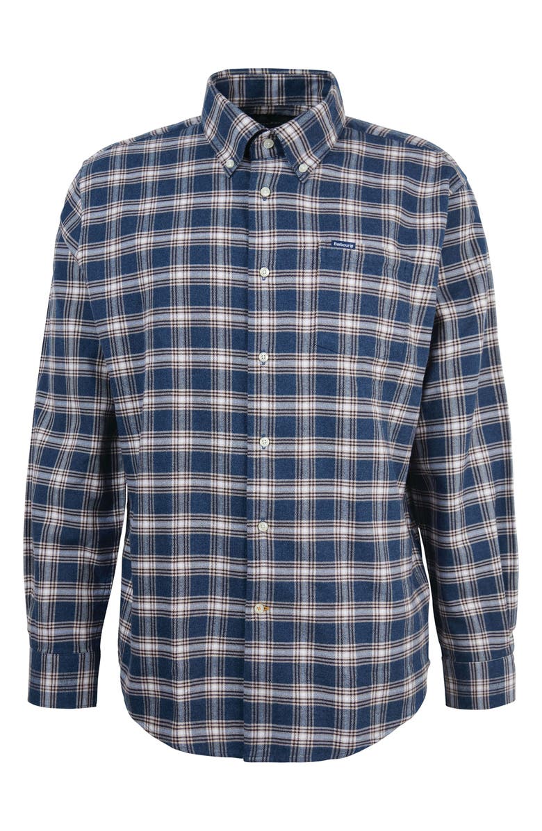 Barbour Bowburn Plaid Button-Down Shirt, Alternate, color, Navy Marl