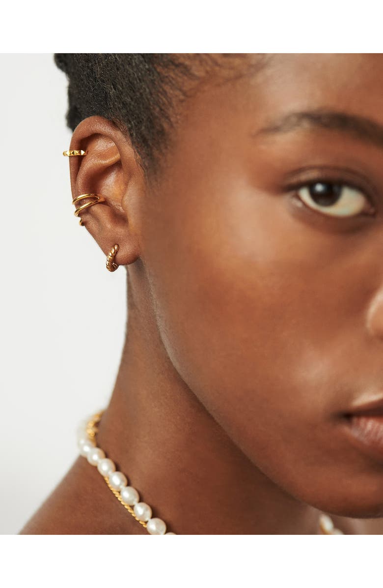 Missoma Twisted Huggie Hoop Earrings, Alternate, color, 