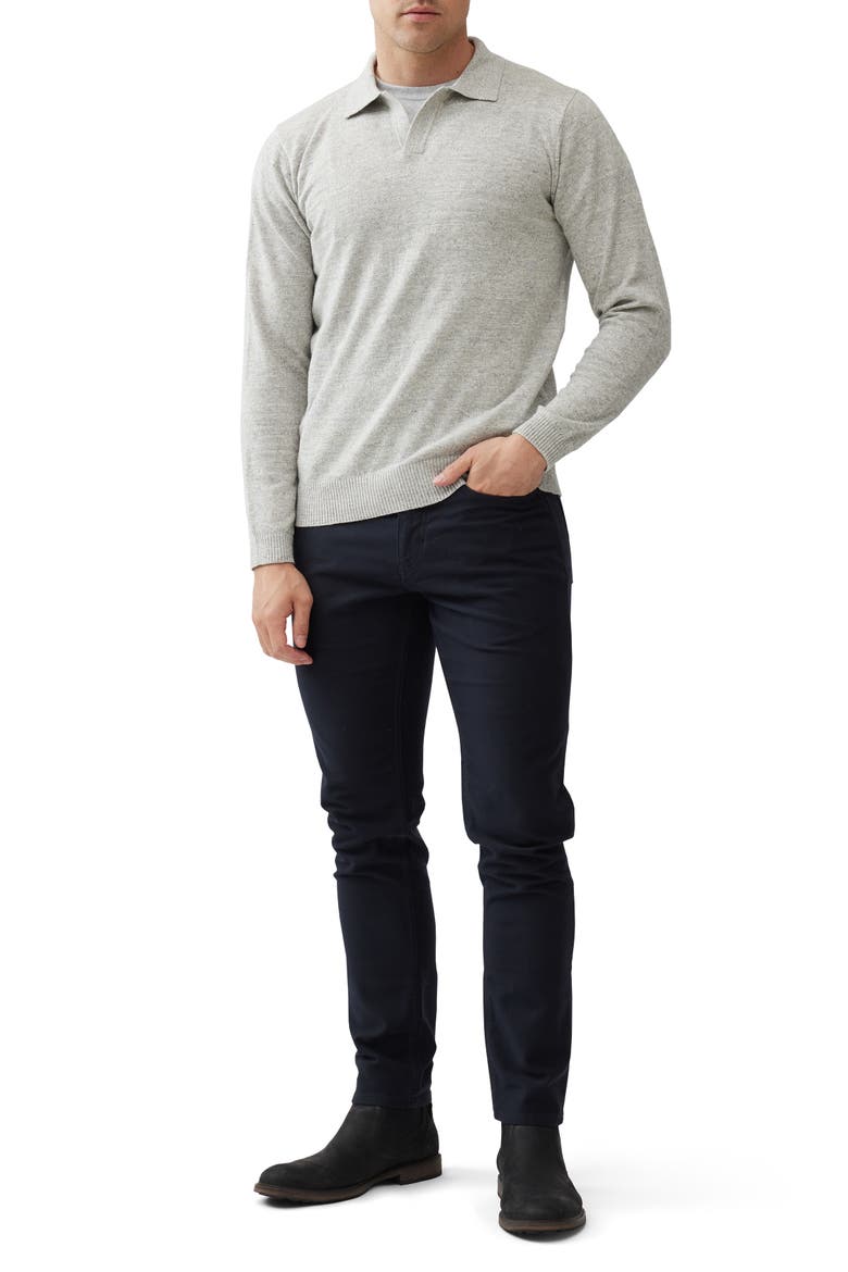 Fortrose Johnny Collar Sweater, Alternate, color, STONE MARLE