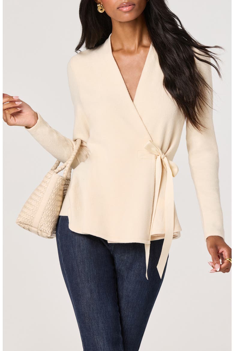 Dayna Peplum Wrap Top, Main, color, VANILLA