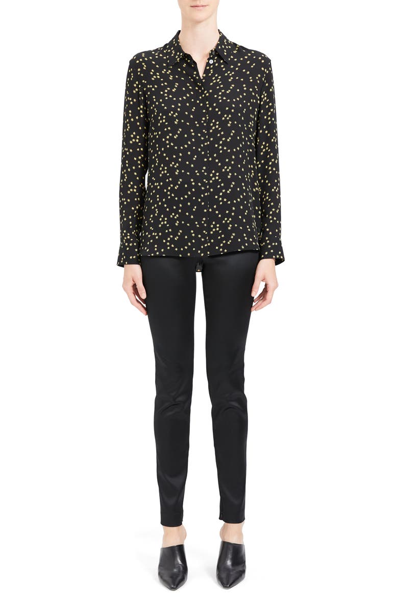 Theory Classic Silk Button-Up Top, Alternate, color, 