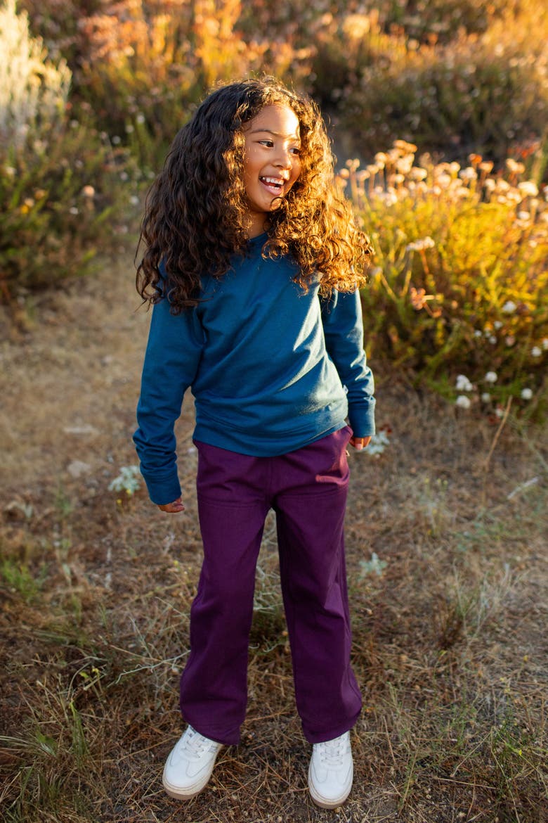 Kids’ Jules Organic Cotton Twill Pants, Alternate, color, Plum