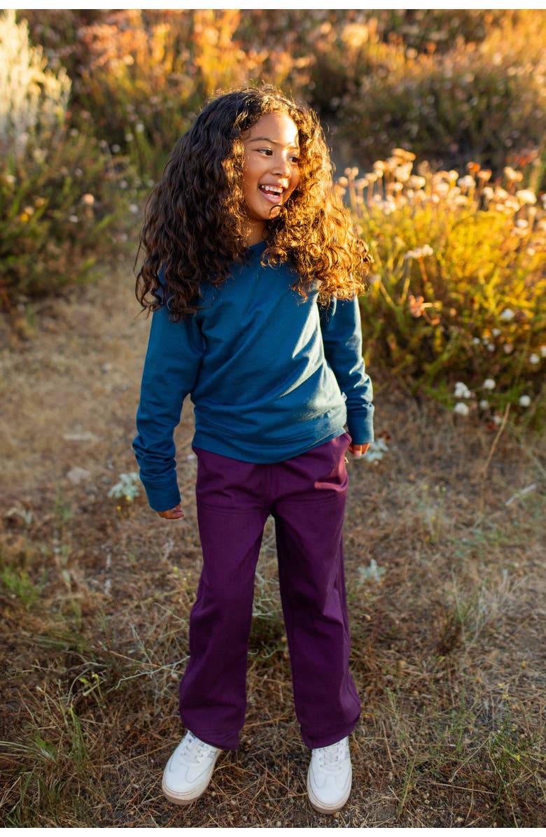 Jackalo Kids’ Jules Organic Cotton Twill Pants, Alternate, color, Plum