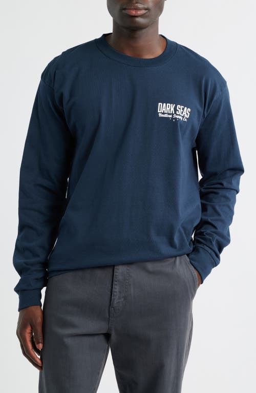 DARK SEAS Nite Flyer Long Sleeve Graphic T-Shirt in Navy 