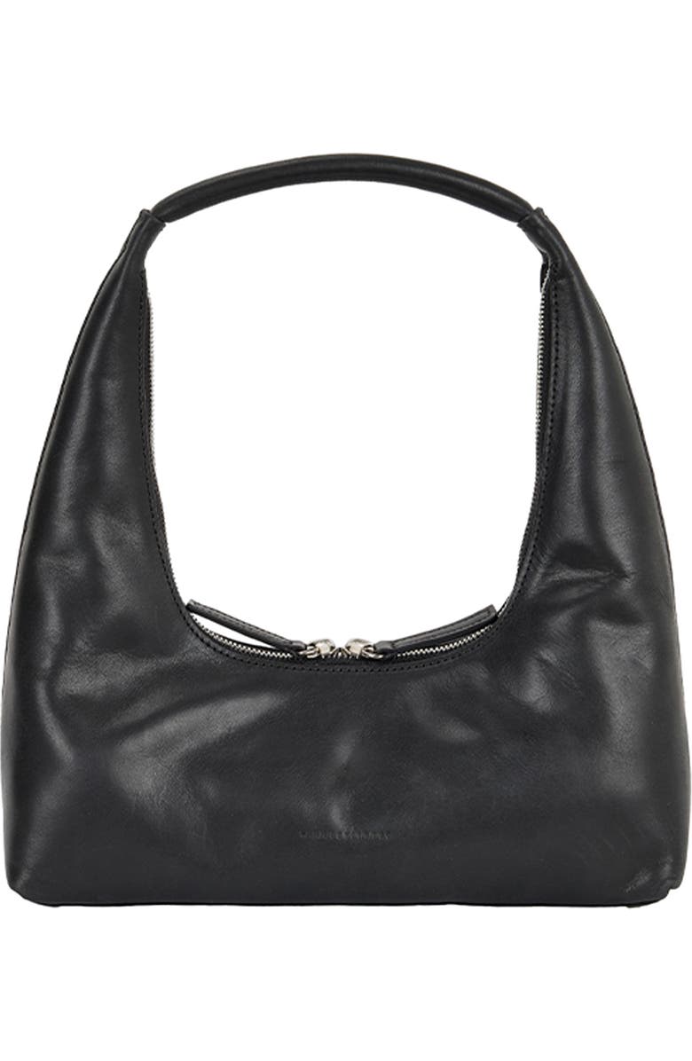 MARGESHERWOOD Leather Hobo Bag, Main, color, Black Pull-Up