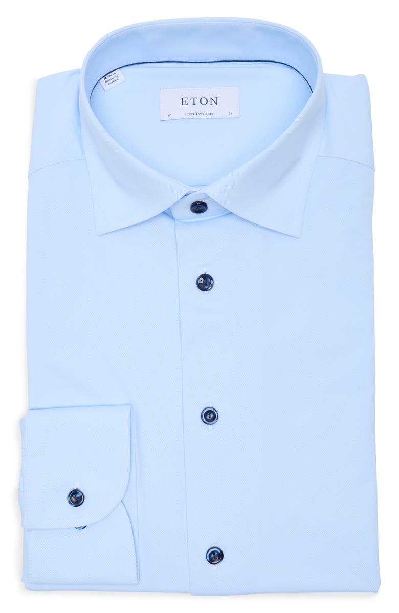 Eton Contemporary Fit Stripe Cotton Dress Shirt, Alternate, color, 
