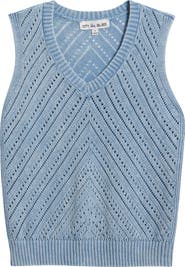 CITY BLUES Open Stitch Sweater Vest