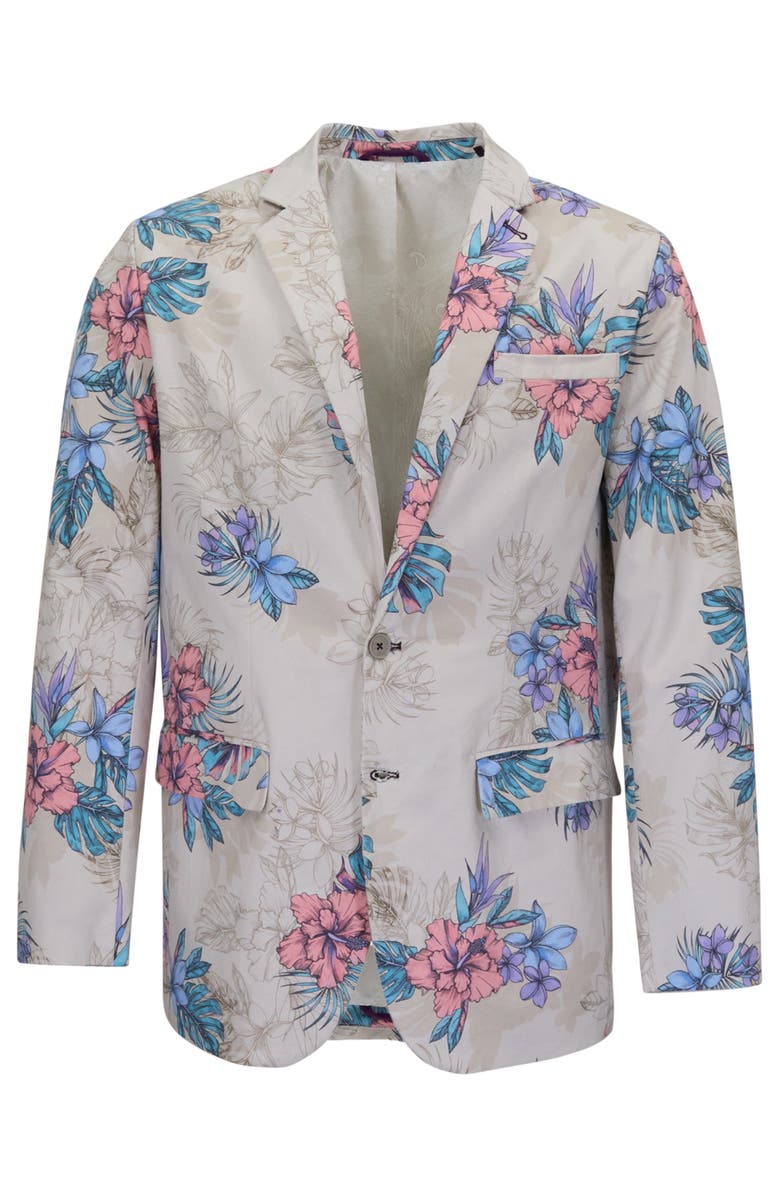 Lords of Harlech Exotic Floral Mens Tailored Blazer, Alternate, color, Exotic Floral Neutral