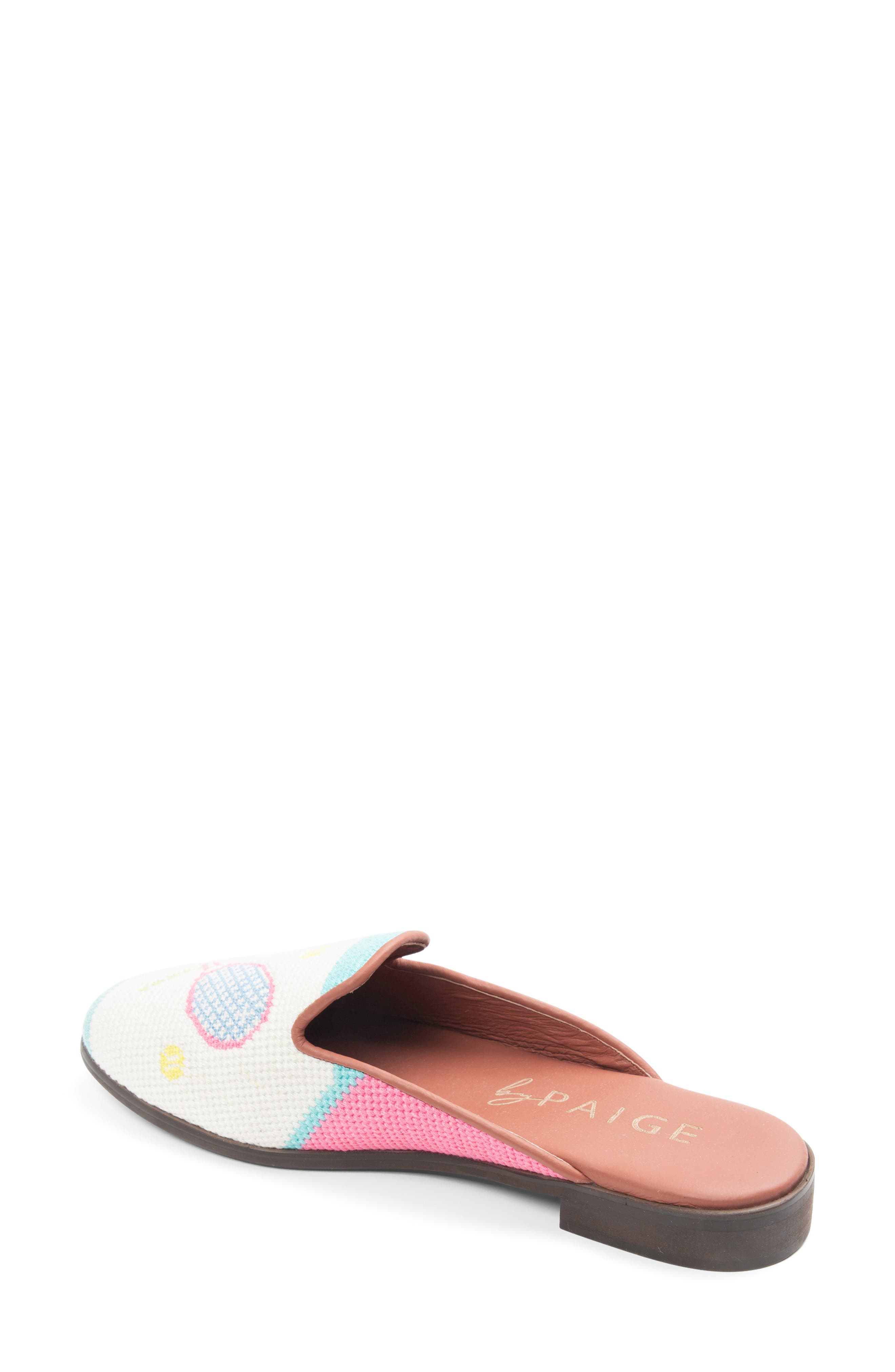 ByPaige Needlepoint Mule, Alternate, color, White