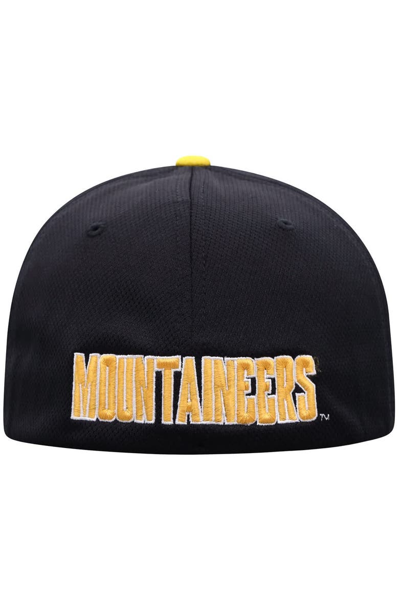 TOP OF THE WORLD Men's Top of the World Black Appalachian State Mountaineers Reflex Two-Tone Flex Hat, Alternate, color, Black