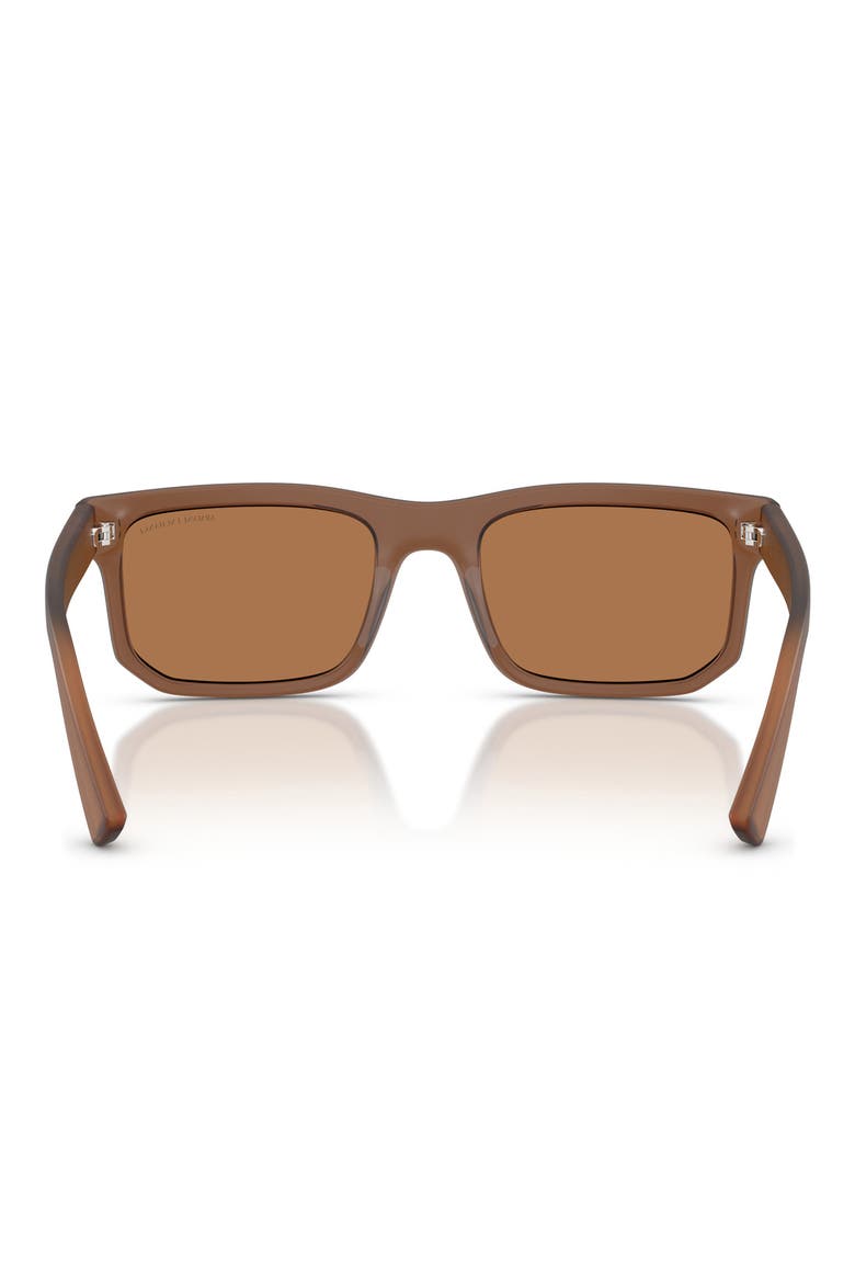 56mm Square Sunglasses, Alternate, color, MATTE FROSTED BROWN / BRONZE