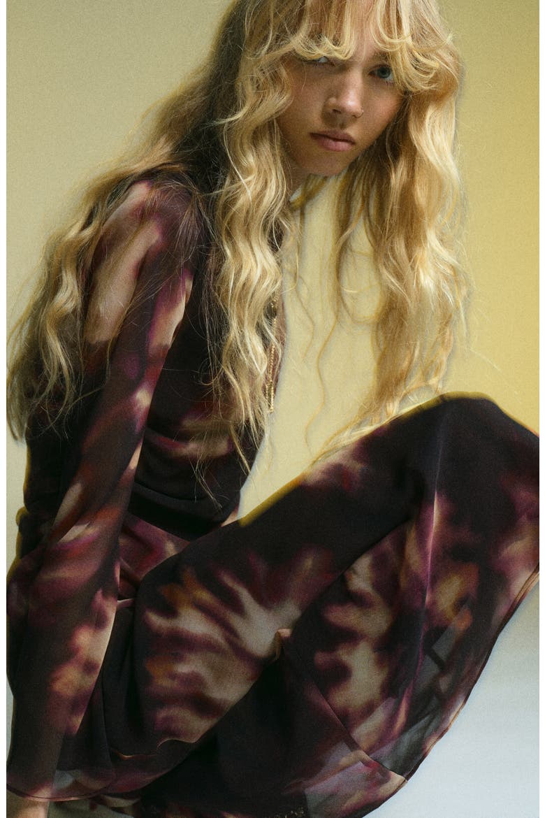 Long Sleeve Maxi Dress, Alternate, color, BURGUNDY