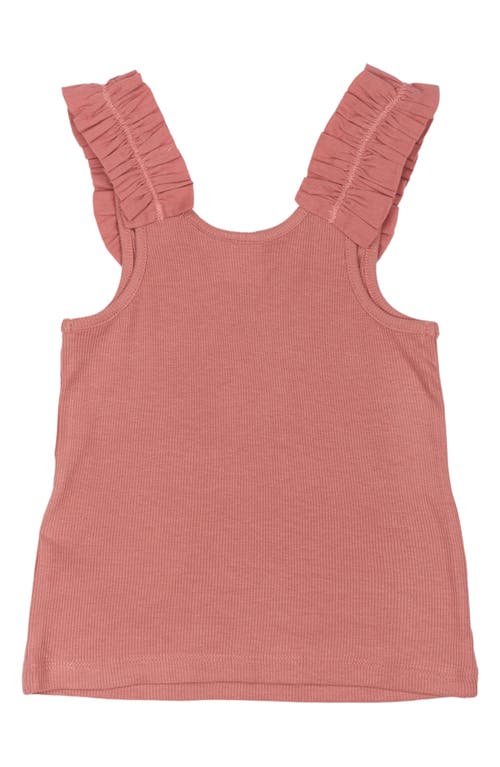 The New Kids' Lotus Rib Frill Sleeveless Top In Pink