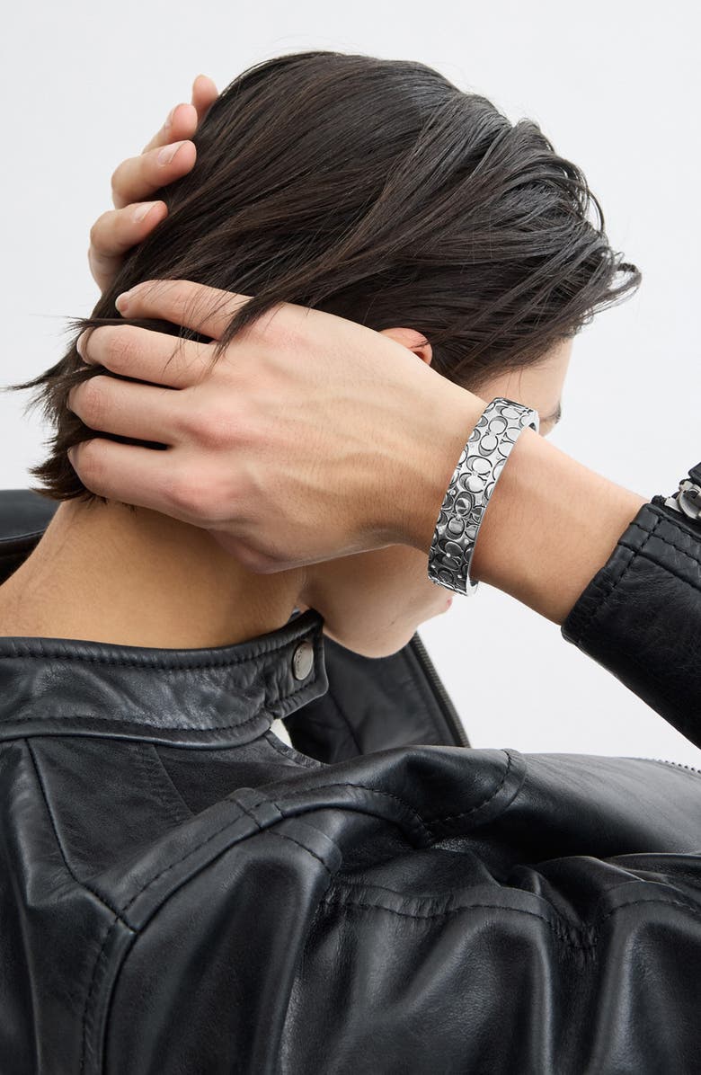 COACH Logo Quilted Bangle, Alternate, color, Crystal