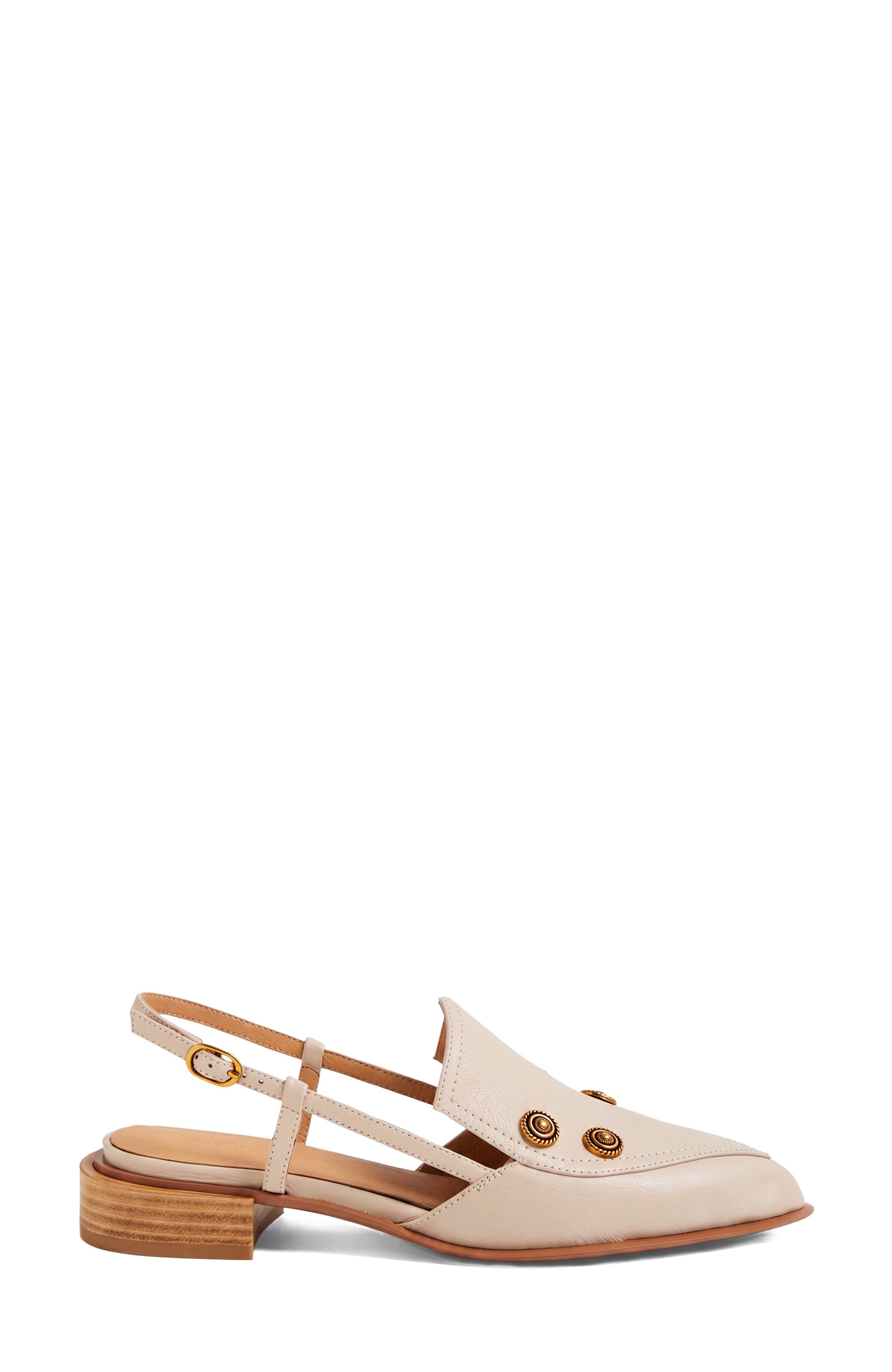 Elonsos Backstrap Flat, Alternate, color, Vanilla Leather