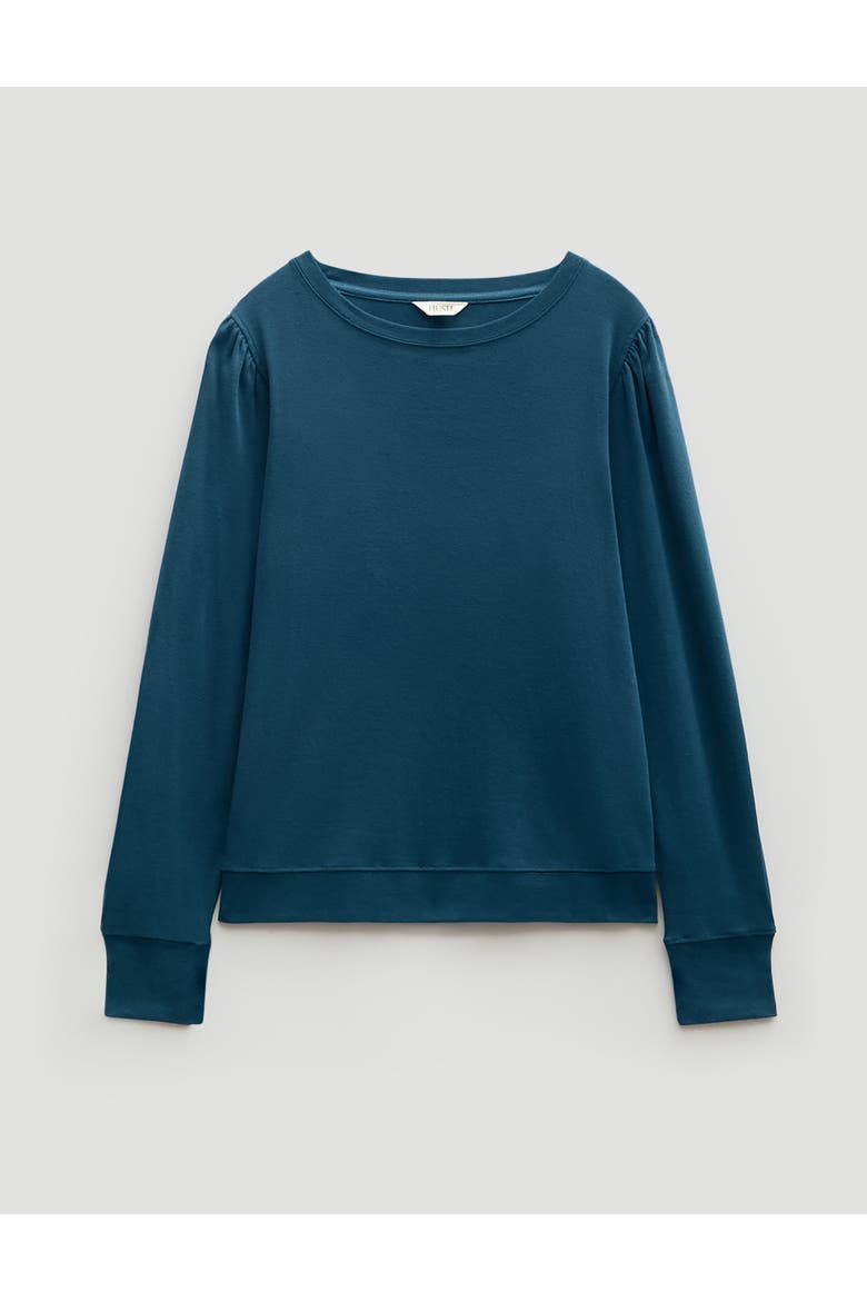 Emily Puff Sleeve Cotton Jersey Top, Alternate, color, Deep Teal