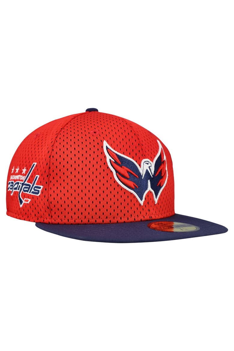 Men's New Era Red/Navy Washington Capitals Mesh Crown Two-Tone 59FIFTY Fitted Hat, Main, color, Red