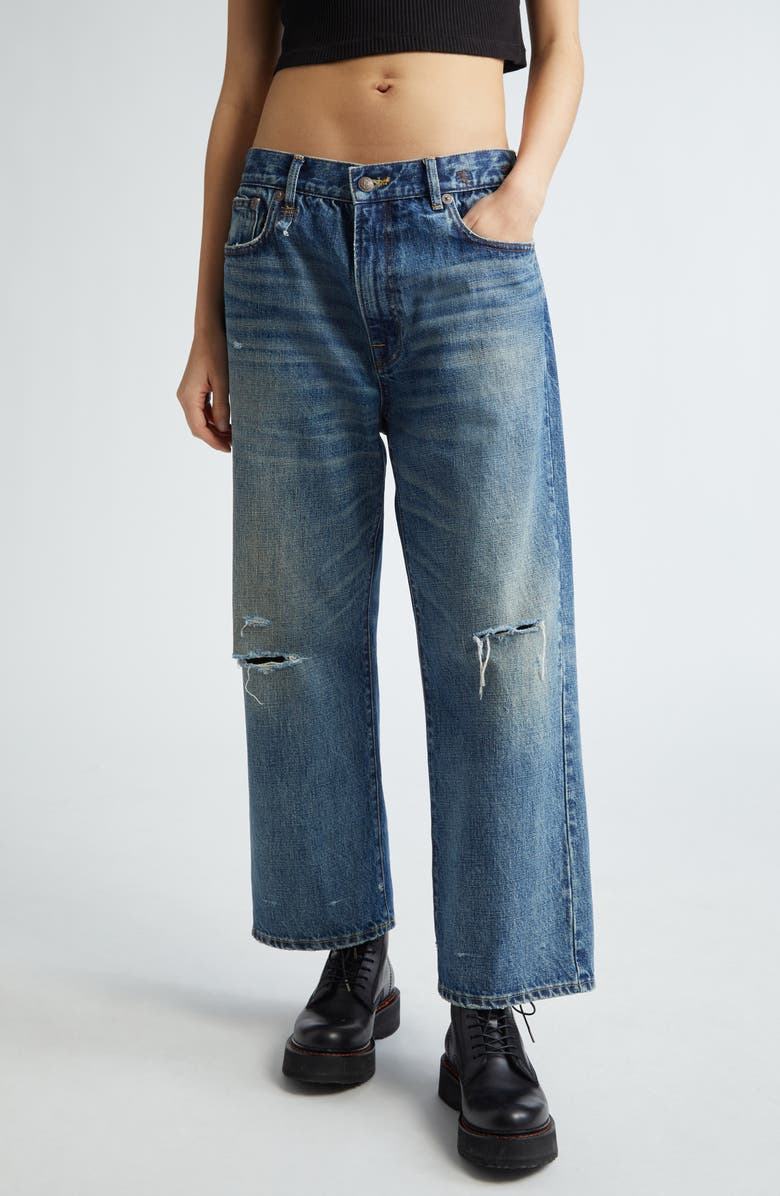 R13 Distressed Ex Boyfriend Jeans, Main, color,