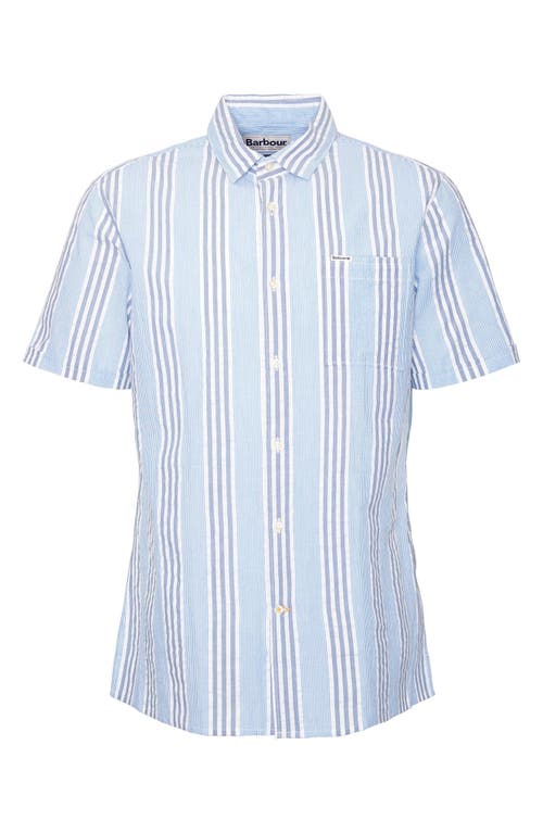 Barbour Stonebay Stripe Short Sleeve Cotton Seersucker Button-up Shirt