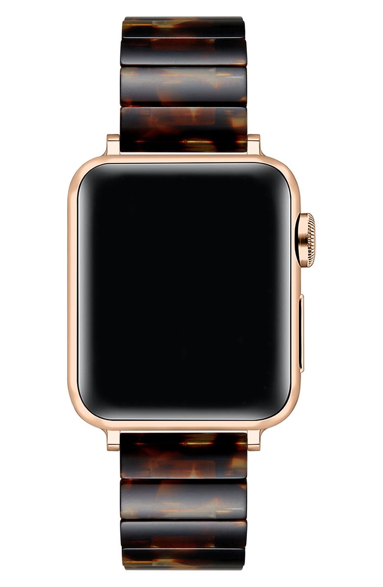 Posh Tech Charlie Resin Link Bracelet Apple Watch<sup>®</sup> Watchband, Alternate, color, Tortoise