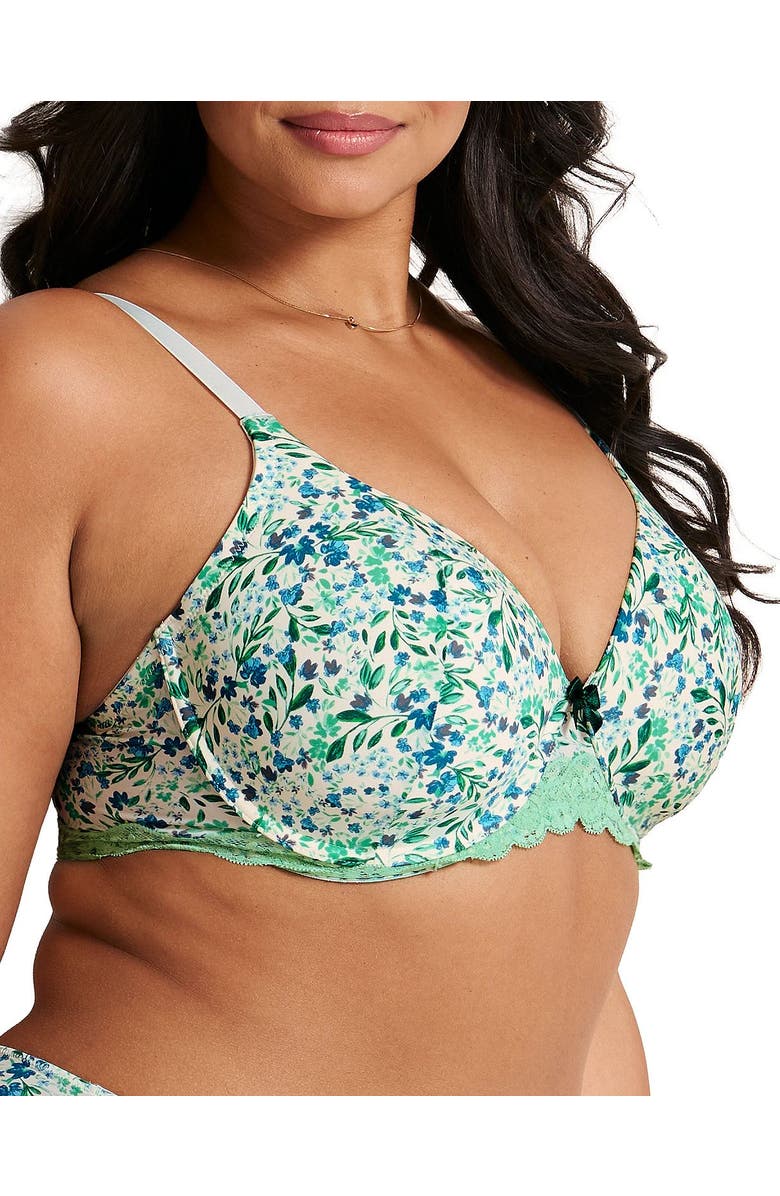 Adore Me Nare Contour Full Coverage Bra, Alternate, color, Floral White
