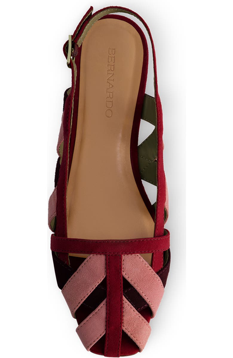Bernardo Footwear Glinda Slingback Flat, Alternate, color, Rosewood/ Petal/ Aubergine