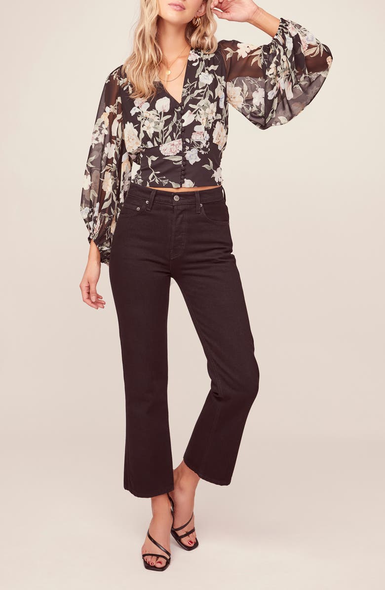 ASTR the Label Floral Print Blouson Sleeve Top, Alternate, color, 