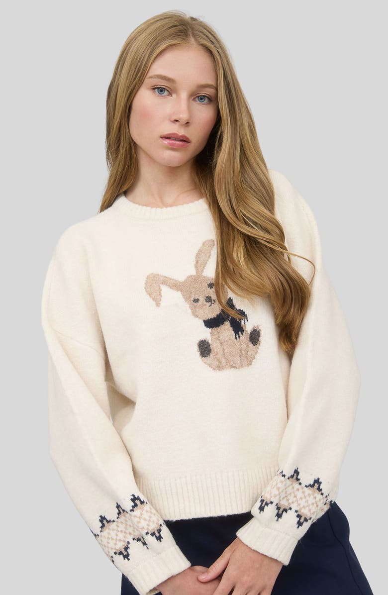 Blu Pepper Bunny Sweater, Alternate, color, Cream