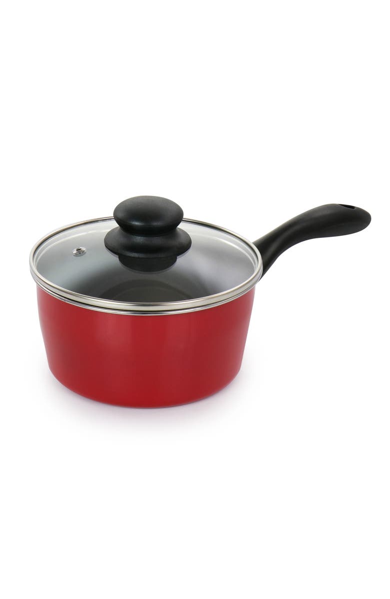 Gibson Home Armada 7 Piece Nonstick Carbon Steel Cookware Set, Alternate, color, Red