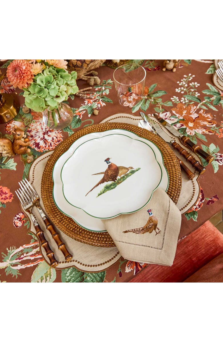 Mrs. Alice Eloise Linen Placemats, Alternate, color, Brown