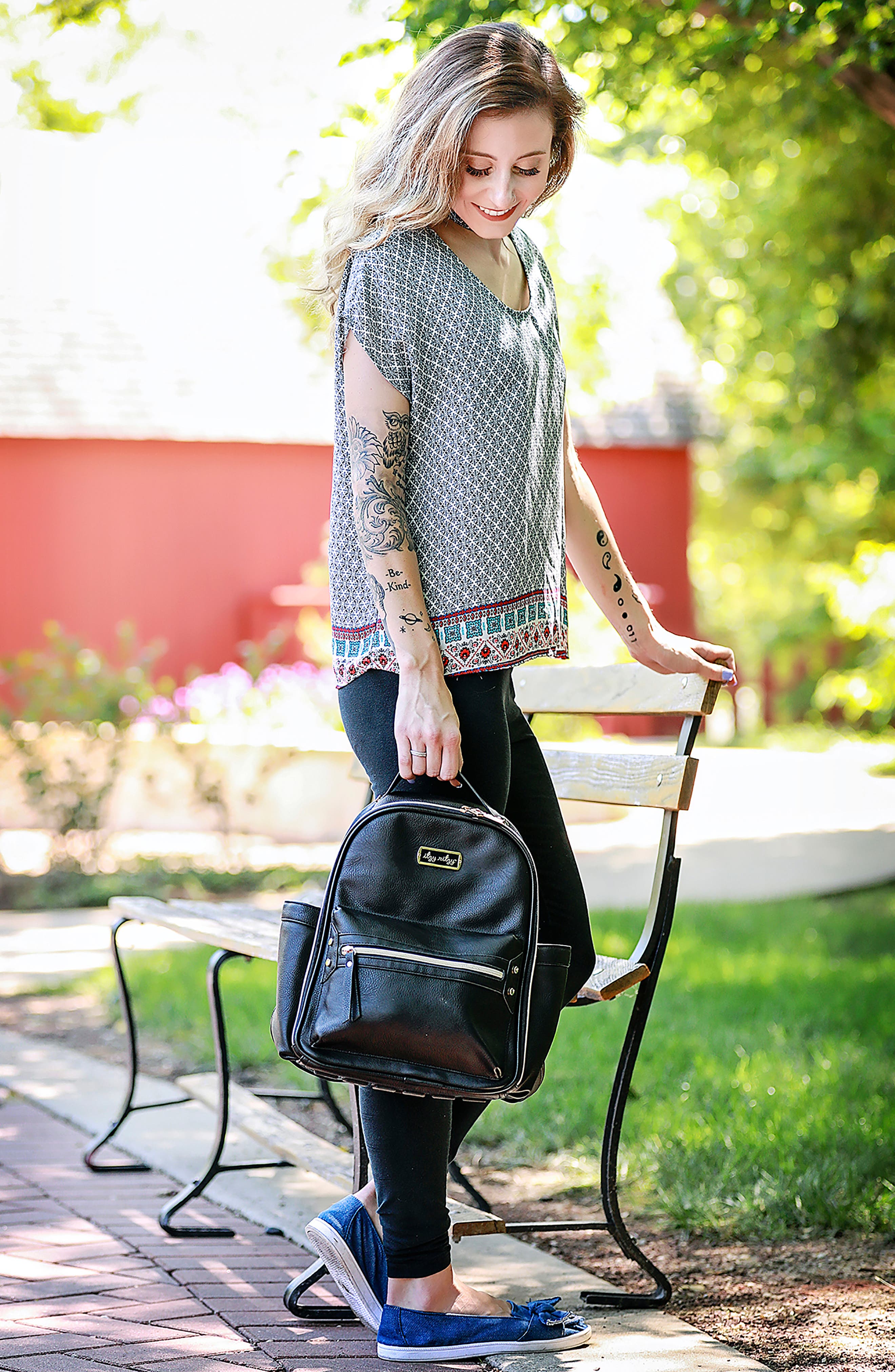 Itzy Ritzy Faux Leather Mini Diaper Backpack, Alternate, color, 