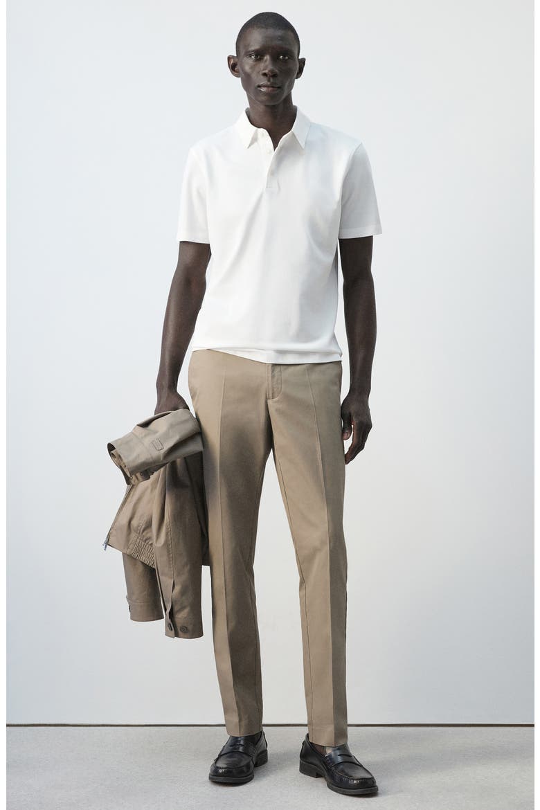 Slim Fit Stretch Cotton Blend Piqué Polo, Alternate, color, WHITE